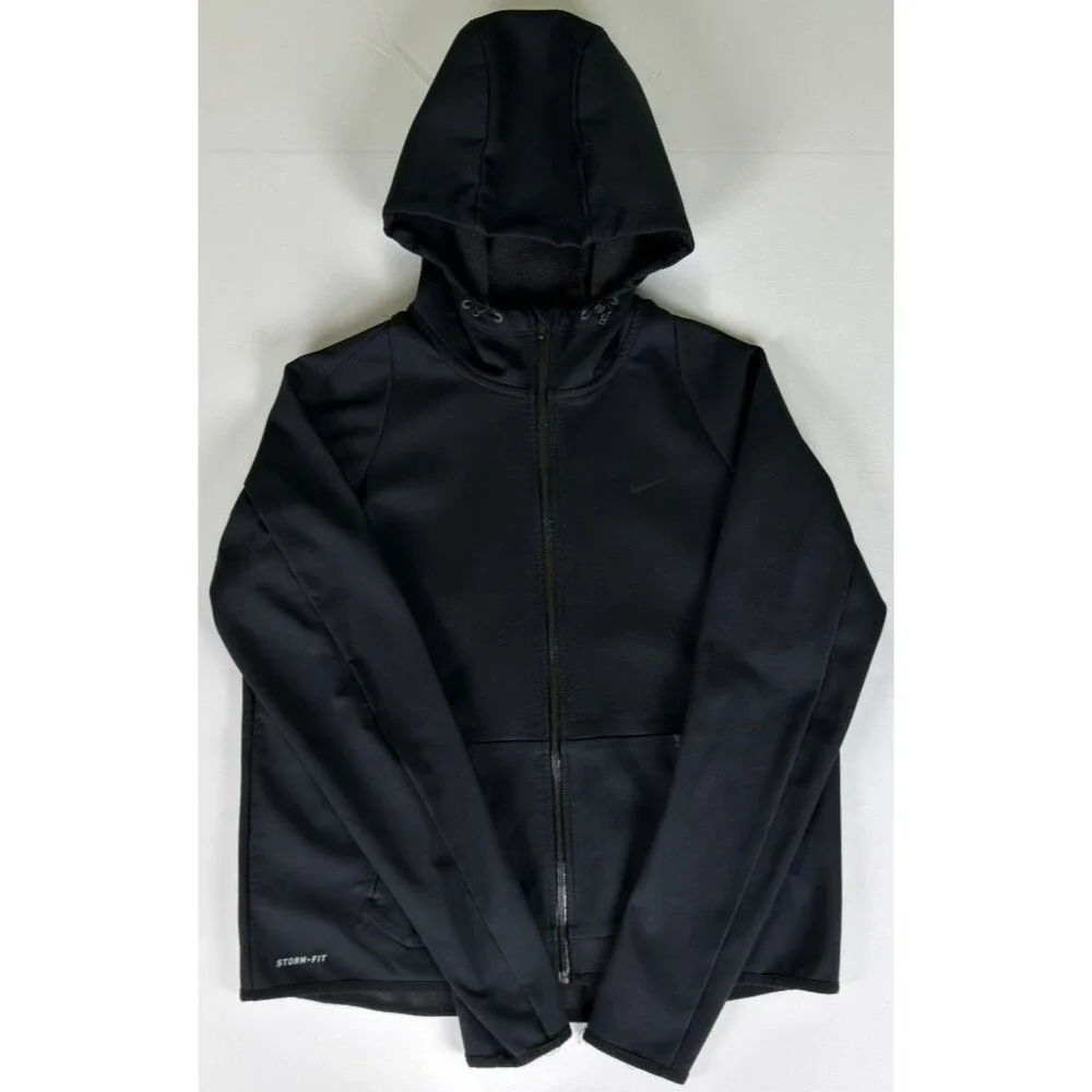 Nike Storm-FIT Hooded Full Zip Jacket Black Size L Fleece Lined 642836-010